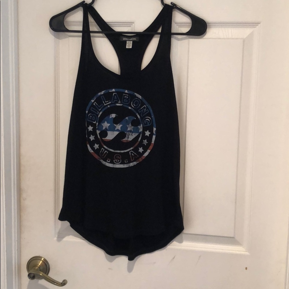 Black American flag billabong tank top
